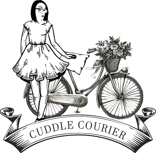 Cuddle Courier logo - Mara next to a bike